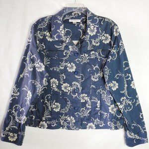 Pendleton Womens Size L All Over Print Paisley Jacket Soft Jean Jacket S…